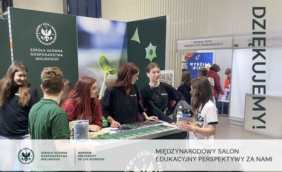 zdjecie studentów na stoisku targowym SGGW podczas międzynarodowego Salonu Edukacyjnego