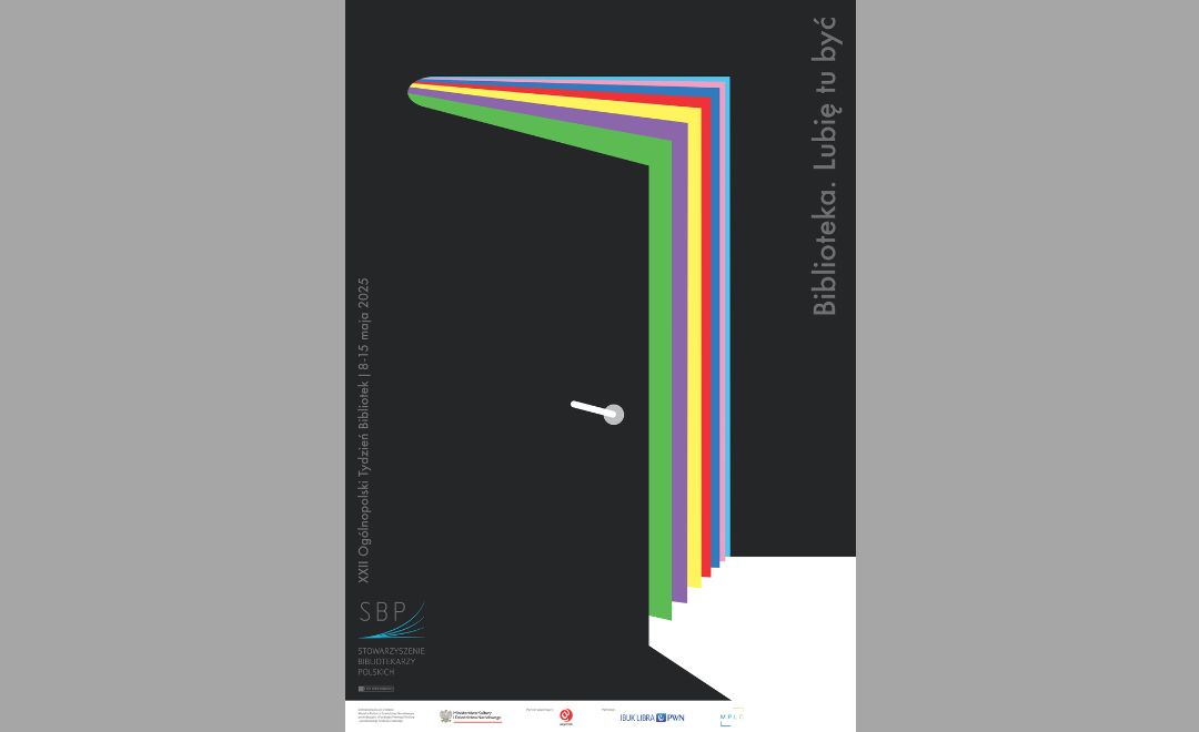 tydzień bibliotek grafika symbolizująca otwarte drzwi
